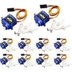 Enachanrited 10 Adet SG90 Mikro Servo Motor Mini 9g Rc Robot Helikopter Uçak Tekne Kontrolleri (Yurt Dışından) - Siyah