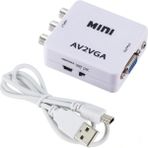 Enachanrited Av (Rca) - VGA Ses Video Dönüştürücü, Destek Çözünürlüğü 1080P /720P,3,5 mm Ses Ses Giriş Bağlantı Noktası Ile,stb Tv Pc Için (Yurt Dışından) - Siyah