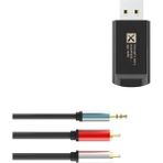 Enachanrited USB Bluetooth 5.2 Ses Verici, Değiştirilebilir Adaptif, 1'den 2'ye Destek, Sürücüsüz, 3,5 mm Aux Bağlantı Noktası Ile, /, D Için (Yurt Dışından) - Siyah