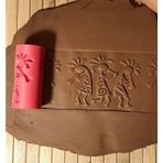 Enb Ceramic8 cm Kokopelli Seramik & Polimer Kil Kalıp Desen Oklavası Doku Rulosu - 1