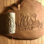 Enb Ceramic9 cm Iskandinav Doku Rulosu Antik Desen Silindir Desen Oklavası Seramik ve Polimer Kil-Iskandinav - 1