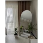 Enc Home Beyaz Boy Aynası Metal Çerçeveli 180 x 60 cm Oval Tasarım Şık ve Modern