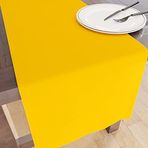 Encasa 6 Kişilik Yemek için Masa Örtüsü - Güneş Işını Sarısı - Büyük 40 x 150 cm, %100 Pamuk Düz Boyalı Düz Renkler Parti, Ziyafet, Restoran ve Dış Mekan için Dekoratif Bez - Makinede Yıkanabilir