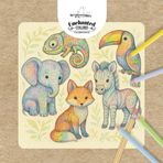 Enchanted Colors - Pequeños Animales Zentagle: Libro para colorear