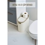 Enco Store Beyaz Kapaklı Wc Kağıtlıklı Çöp Kovası & Ofis Çöp Kovası 10 Lt - Çok Renkli
