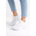 Encool Kadın Beyaz Sneaker Ayakkabı | Yüksek Tabanlı Günlük Spor Ayakkabı, Kalın Taban Trend Casual