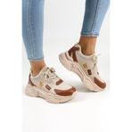 Encool Kadın Günlük Spor Kahverengi Sneaker Ayakkabı | Rahat ve Şık Yüksek Taban Trend Model