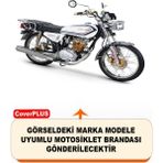 Encover Kuba Çita 50R Gold Reflektörlü Siyah-Gri (Arka Çanta Uyumlu) Motosiklet Brandası,motor Branda Motor Örtüsü (Güvenlik Kilidi ve Bağlantı Tokalı) - Siyah Gri - Reflektörlü Arka Çanta UYUMLU