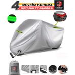 Encover Mobylette Bionik 52 Reflektörlü Gri (Arka Çanta Uyumlu) Motosiklet Brandası,motor Branda Motor Örtüsü (Güvenlik Kilidi ve Bağlantı Tokalı) - Gri - Reflektörlü Çanta UYUMLU