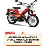 Encover Mobylette Super 52 Reflektörlü Gri (Arka Çanta Uyumlu) Motosiklet Brandası,motor Branda Motor Örtüsü (Güvenlik Kilidi ve Bağlantı Tokalı) - Gri - Reflektörlü Çanta UYUMLU