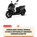 Encover Sym Jet 14 200I Reflektörlü Siyah-Gri (Arka Çanta Uyumlu) Motosiklet Brandası,motor Branda Motor Örtüsü (Güvenlik Kilidi ve Bağlantı Tokalı) - Siyah Gri - Reflektörlü Arka Çanta UYUMLU