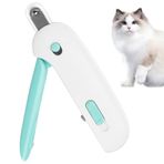 Encuryna Kedi tırnak makası, köpekler ve kediler için pençe pensesi, paslanmaz çelik kedi tırnak makası, kedi tırnak makası, kedi pençe kesici, tırnak törpüsü ve korumalı (mavi)