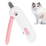 Encuryna Kedi tırnak makası, köpekler ve kediler için pençe pensesi, paslanmaz çelik kedi tırnak makası, kedi tırnak makası, kedi pençe kesici, tırnak törpüsü ve korumalı (pembe)
