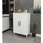Enda Home Collection 3 Raflı 2 Kapaklı Beyaz Çok Amaçlı Dolap