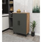 Enda Home Collection 3 Raflı 2 Kapaklı Çam Antrasit Çok Amaçlı Dolap