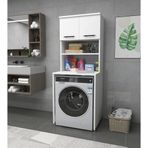 Enda Home Collection 3 Raflı Kapaklı Banyo Dolabı Beyaz Çamaşır Makinesi Dolabı