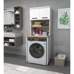 Enda Home Collection 3 Raflı Kapaklı Banyo Dolabı Beyaz Çamaşır Makinesi Dolabı