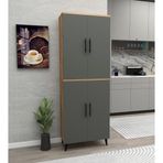 ENDA HOME COLLECTION 6 Raflı 4 Kapaklı Çok Amaçlı Dolap (Çam - Antrasit)