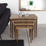 Enda Home Erendiz 5li Ahşap Ayaklı Orta Sehpa ve Zigon Sehpa Seti XL - Ceviz