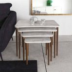 Enda Home Erendiz 5li Ahşap Ayaklı Orta Sehpa ve Zigon Sehpa Seti XL - Kristal