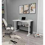 Enda Home Pillar Kütüphaneli Geniş Çalışma Masası 100x56 Cm Antrasit - Beyaz - 100 x 56 x 74 cm