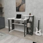 Enda Home SAYE 5 Raflı Kitaplıklı Ders Çalışma Masası Antrasit - Beyaz - 106x92.5x50 cm