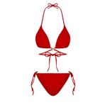 Endeep Beria Kadın Çapraz Bağlama Detaylı Üçgen İpli Kırmızı Bikini Takımı