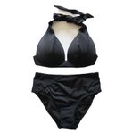 Endeep Beria Kadın Yarım Dolgulu Siyah Yüksek Bel Bikini Takımı