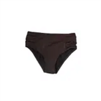 Endeep EP21762 Kadın Büzgülü Kalın Kenarlı Kahverengi Bikini Altı