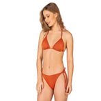 Endeep Kadın Aksesuar Detaylı Turuncu Üçgen Bikini Takımı