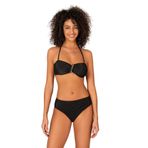 Endeep Kadın Aksesuarlı Fitilli Dokulu Siyah Bikini Takımı