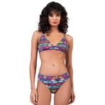 Endeep Kadın Çizgi Desenli Özel Lurex Kumaşlı Toparlayıcı Bikini Takımı