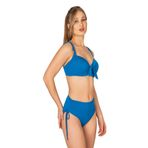 Endeep Kadın Fiyonk Detaylı Koyu Mavi Büyük Beden Bikini Takımı
