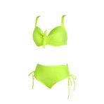 Endeep Kadın Fiyonk Detaylı Sarı Büyük Beden Bikini Takımı