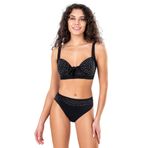 Endeep Kadın Fiyonk ve Taş Detaylı Büyük Beden Siyah Bikini Takımı