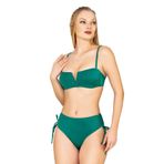 Endeep Kadın İp Detaylı Yeşil Yüksek Bel Bikini Takımı
