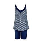 Endeep Kadın Lacivert Geometrik Desenli Tankini Takımı