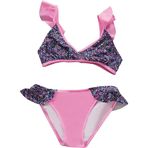 Endeep Kız Çocuk Çiçek Desenli Volanlı Bikini Takımı