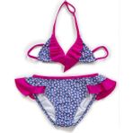 Endeep Kız Çocuk Desenli Üçgen Bikini Takımı - 5 - 6 Yaş - Mavi