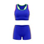 Endeep Kız Çocuk Mavi-Sarı Bustiyer Şortlu Yüzücü Mayo Bikini Takımı