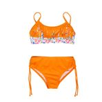 Endeep Kız Çocuk Püskül Detaylı Turuncu Bikini Takımı