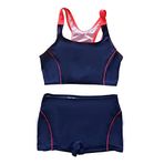 Endeep Kız Çocuk Şortlu Lacivert Yüzücü Bikini Takımı