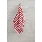 Ender Home 50X90 Rod Iplik Boya Jakarlı Bukle El Yüz Baş Havlusu - 50 x 90 cm - Kırmızı - Beyaz