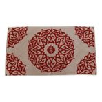 Ender Home 50X90 Tropik Iplik Boya Jakarlı Bukle El Yüz Baş Havlusu - 50 x 90 cm - Kırmızı - Beyaz