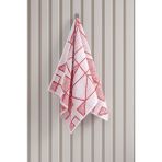 Ender Home 50X90 Vıtray Iplik Boya Jakarlı Bukle El Yüz Baş Havlusu - 50 x 90 cm - Kırmızı - Beyaz