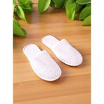 Ender Home CozySteps Banyo Ve Ev Terliği – %100 Pamuk Havlu Kaymaz İnce Taban , Yüksek Su Emicilik - Beyaz