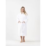 Ender Home DreamSoft Kimono Bornoz – Kadife, Unisex - L - XL - Beyaz