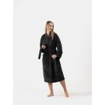 Ender Home DreamSoft Şalyaka Bornoz – Kadife, Unisex - S - M - Siyah
