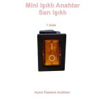 Ender Işıklı Sarı Mini Anahtar 3 Ayaklı 10A 220V IP40 (19X17MM Derinlik 20MM Dikdörtgen)