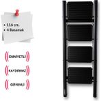 Endokon 4 Basamaklı Siyah Çelik Katlanır Merdiven
